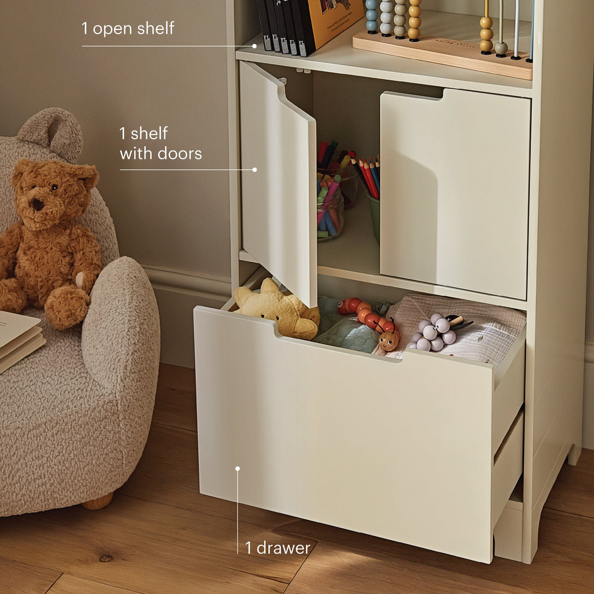 CuddleCo Play House Storage Unit - Pebble