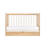 Tutti Bambini Riley Mini Cot Bed with Drawer - Maple Oak & White