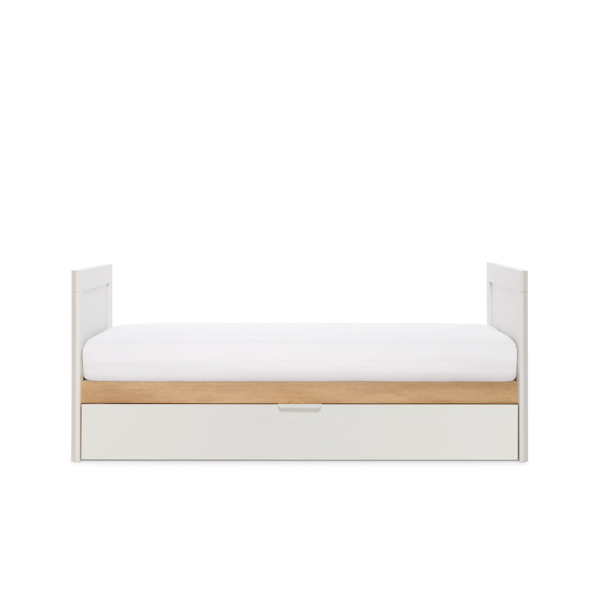 Tutti Bambini Riley Mini Cot Bed with Drawer - White & Maple Oak