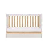 Tutti Bambini Riley Mini Cot Bed with Drawer - White & Maple Oak