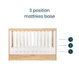 Tutti Bambini Riley Mini Cot Bed with Drawer - Maple Oak & White