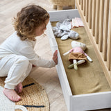 Tutti Bambini Riley Mini Cot Bed with Drawer - White & Maple Oak