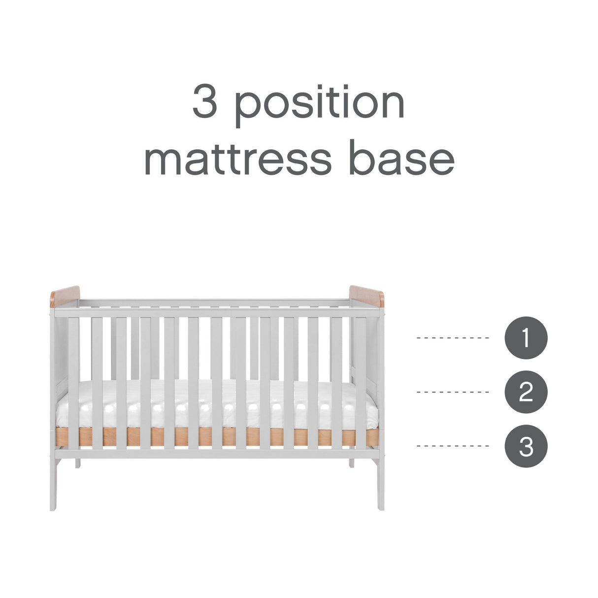 Tutti Bambini Rio 3 Piece Room Set - Honey Oak & Dove Grey