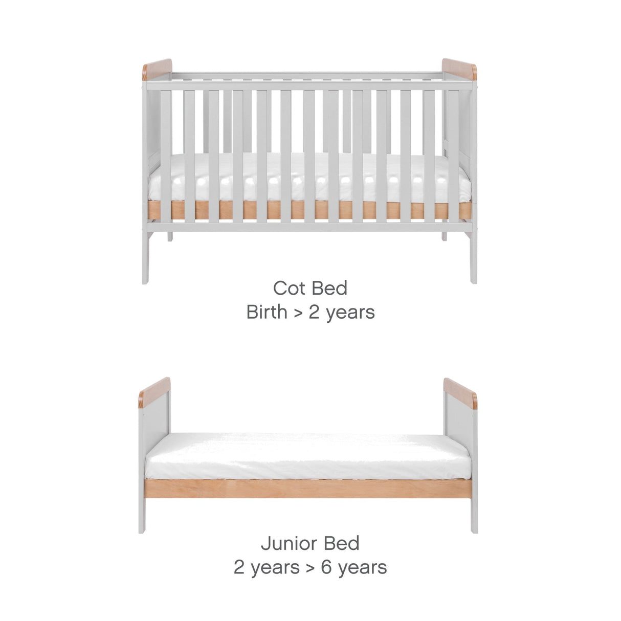 Tutti Bambini Rio 3 Piece Room Set - Honey Oak & Dove Grey