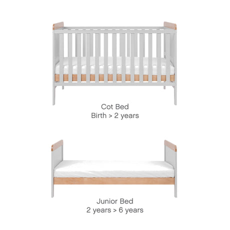 Tutti Bambini Rio 3 Piece Room Set - Honey Oak & Dove Grey