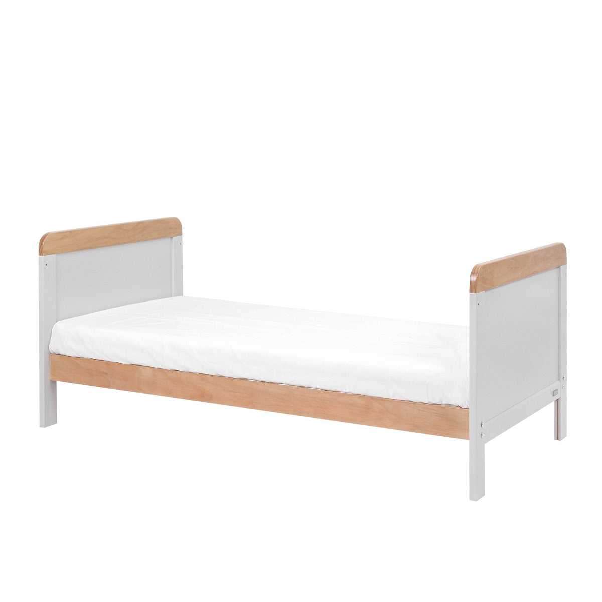 Tutti Bambini Rio Cot Bed with Cot Top Changer & Mattress - Dove Grey & Honey Oak