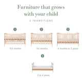 Tutti Bambini Rio Cot Bed with Cot Top Changer & Mattress - Cashmere/Honey Oak