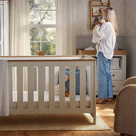 CuddleCo Burford 3 Piece Nursery Furniture Set - White & Oak