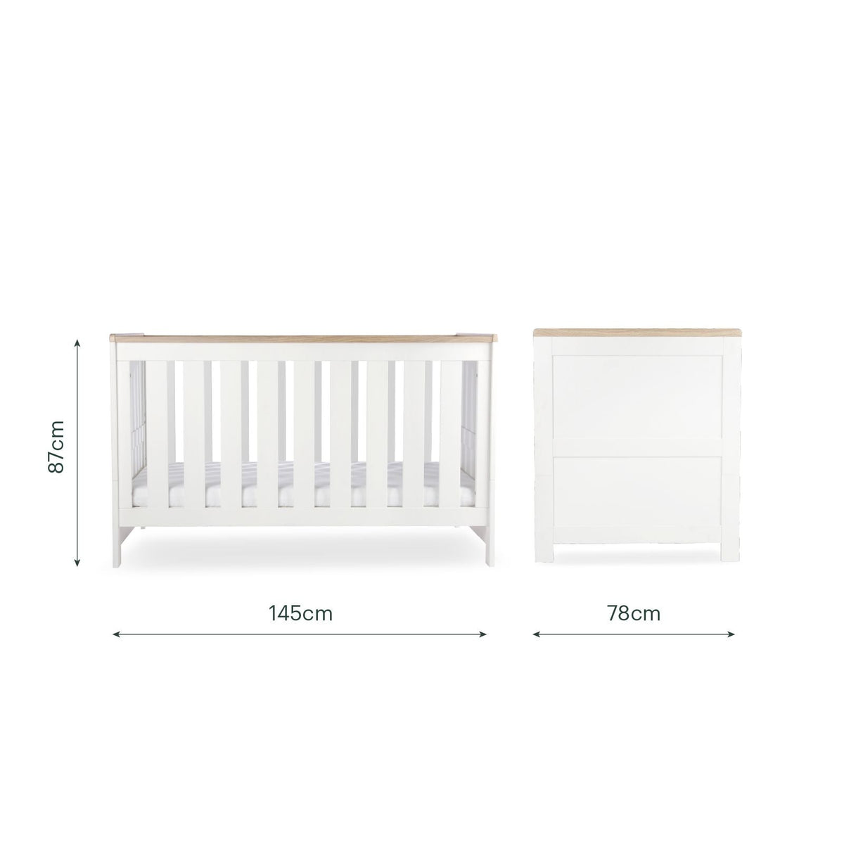 CuddleCo Burford Cot Bed - White & Oak