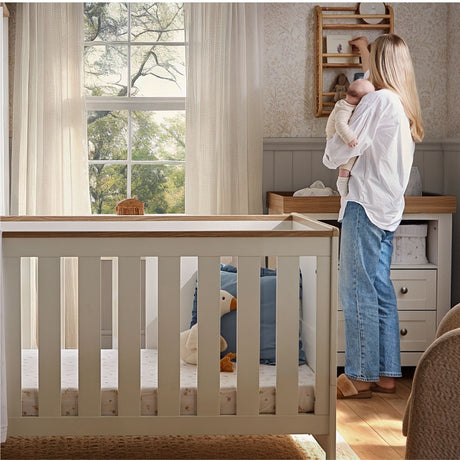 CuddleCo Burford Cot Bed - White & Oak