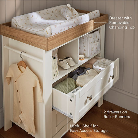 CuddleCo Burford Dresser Changer - White & Oak