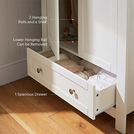 CuddleCo Burford Wardrobe - White & Oak