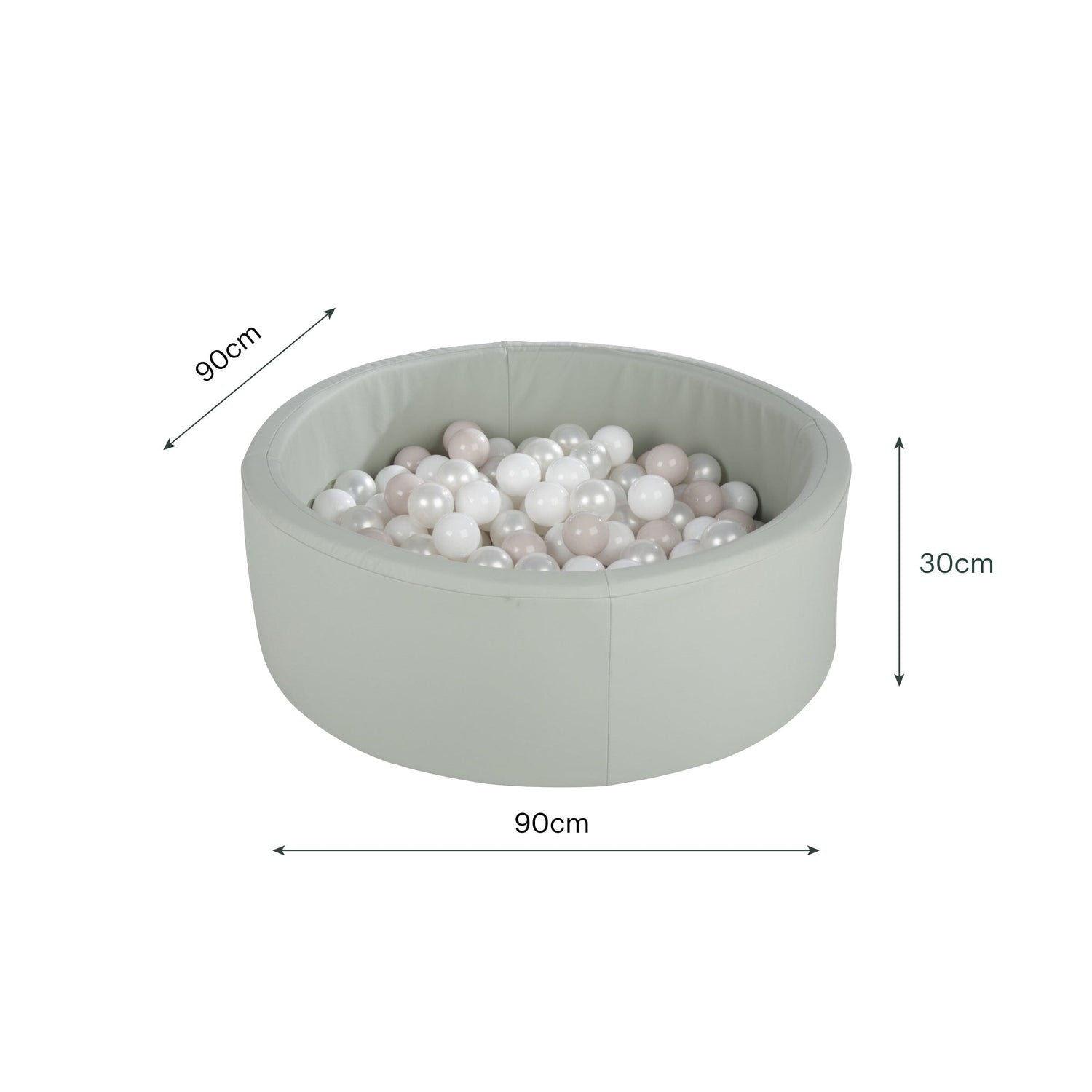 CuddleCo Soft Play Ball Pit with Balls - Sea Salt
