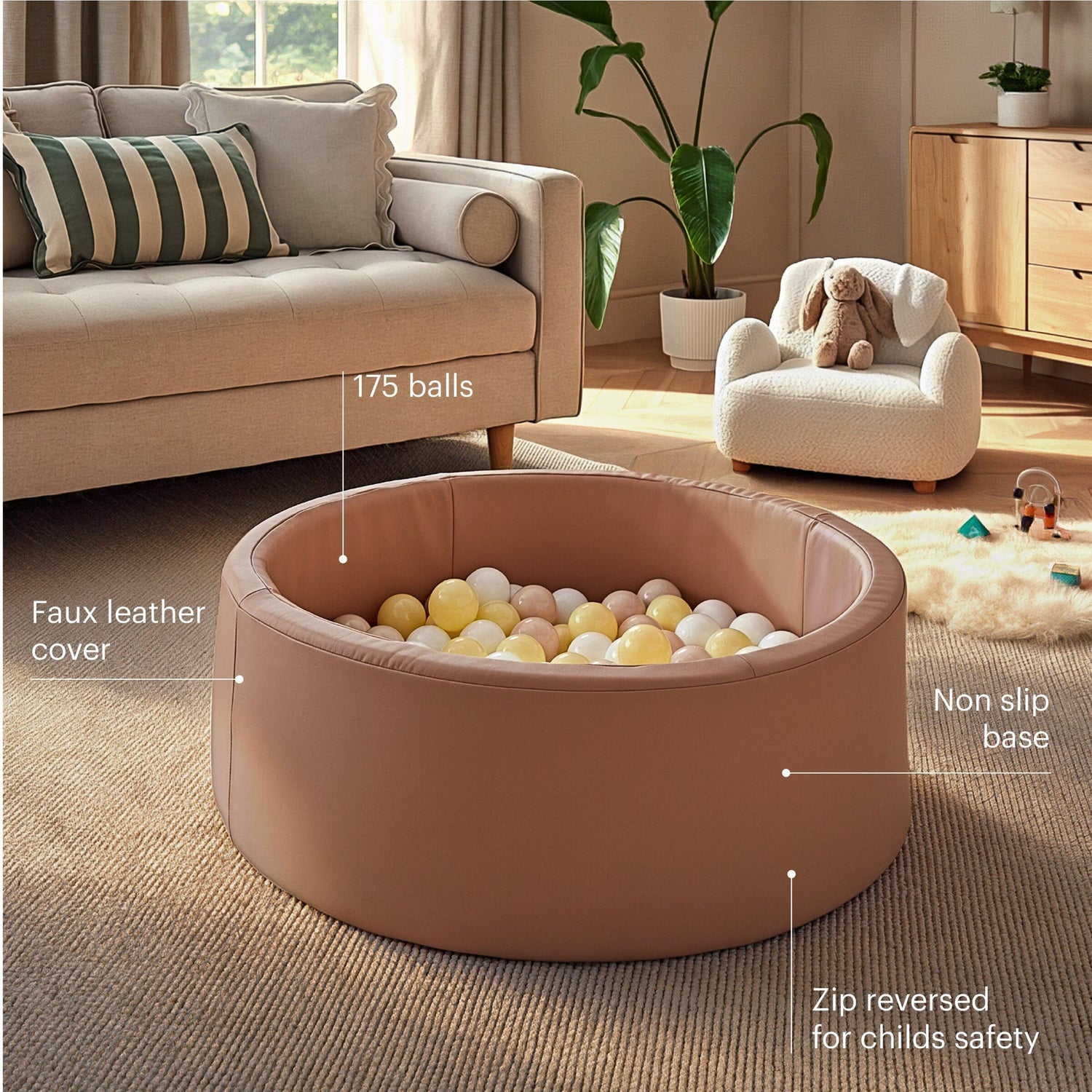 CuddleCo Soft Play Ball Pit with Balls - Tuscany