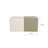 CuddleCo Soft Play Cubes 2 Piece - Cookie Stripe & Olive