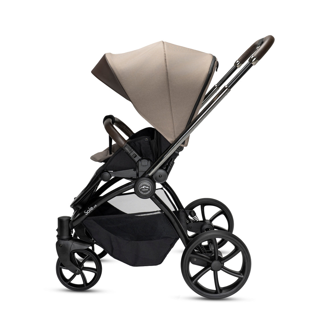 Noordi Sole V3 - 3in1 Travel System with ThermoCot Carrycot + Travel Carrier i-Size Car Seat, Artic Mink