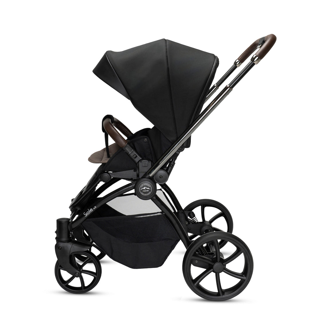 Noordi Sole V3 - 3in1 Travel System with ThermoCot Carrycot + Travel Carrier i-Size Car Seat, Slate Black