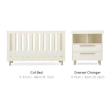 CuddleCo Harper 2 Piece Nursery Furniture Set - Cream & Ash