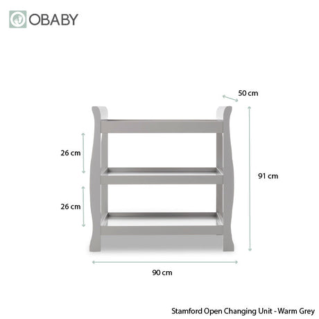 Obaby Stamford Sleigh Open Changing Unit - Warm Grey