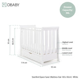 Obaby Stamford Space Saver Sleigh Cot - White