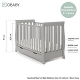 Obaby Stamford Mini Sleigh 3 Piece Room Set - Warm Grey