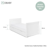 Obaby Stamford Classic Sleigh Cot Bed - White