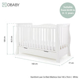 Obaby Stamford Luxe Sleigh 3 Piece Room Set - White