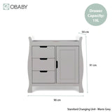 Obaby Stamford Mini Sleigh 3 Piece Room Set - Warm Grey