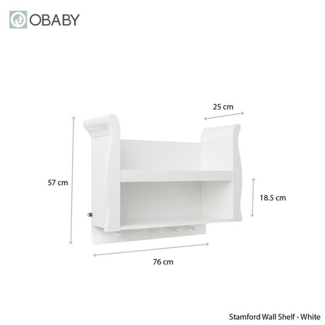 Obaby Stamford Sleigh Shelf - White