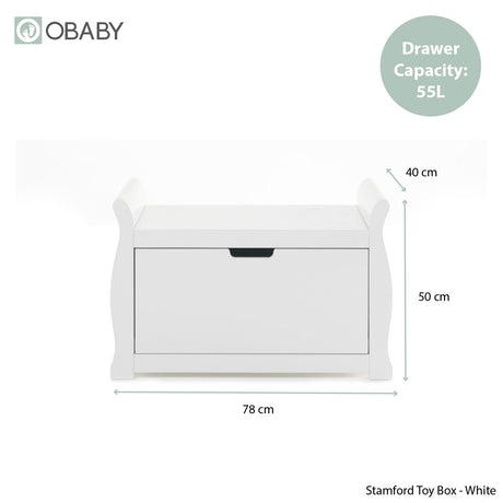 Obaby Stamford Sleigh Toy Box - White