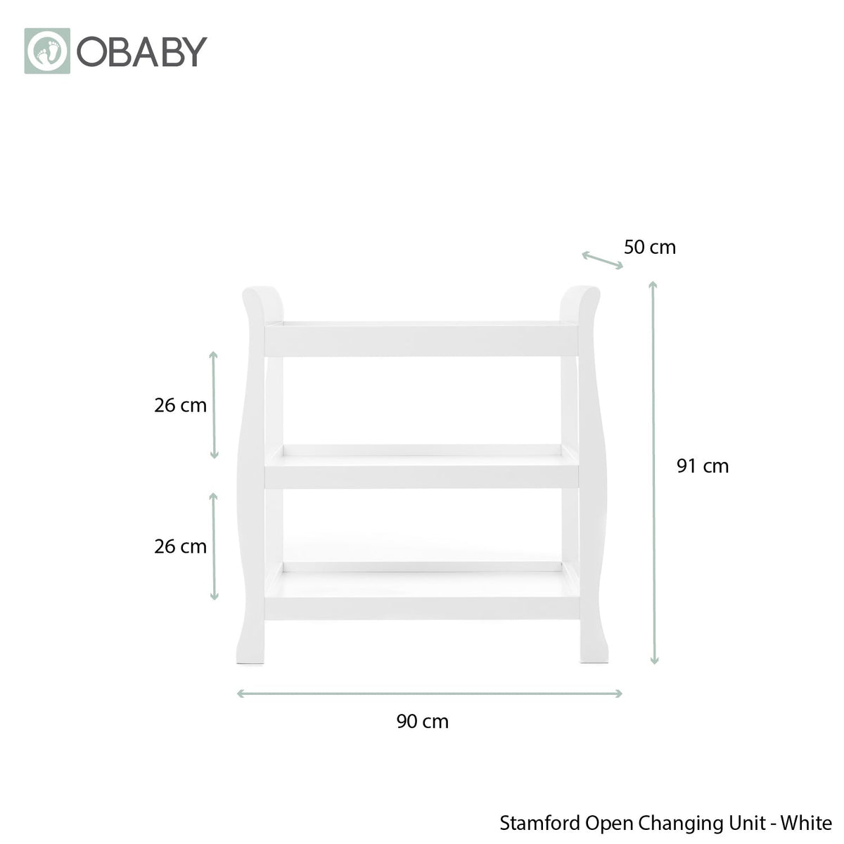 Obaby Stamford Space Saver Sleigh 2 Piece Room Set - White