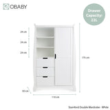 Obaby Stamford Mini Sleigh 3 Piece Room Set - White
