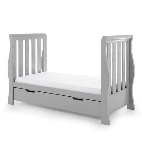 Obaby Stamford Luxe Sleigh Cot Bed - Warm Grey