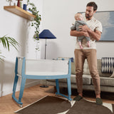 SnuzPod Studio Bedside Crib - Santorini Sky