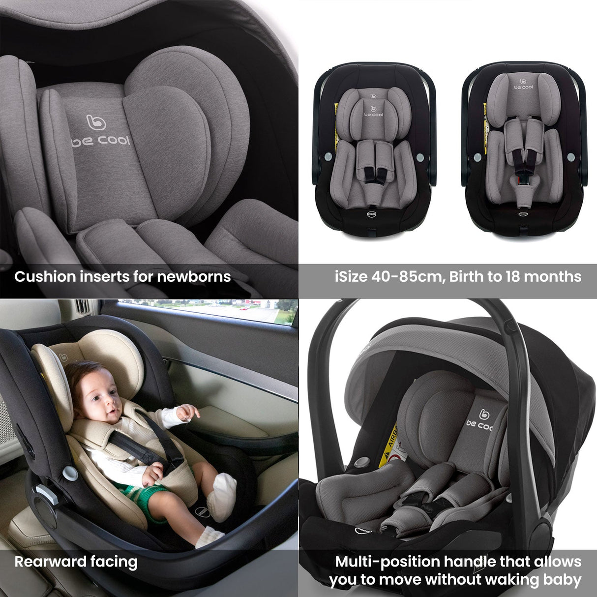 Noordi Sole Go 3in1 + Travel Carrier Car Seat, Black