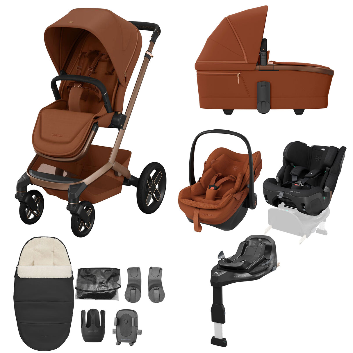 Maxi-Cosi FAME 10 Piece Premium Travel System - Copper Terra
