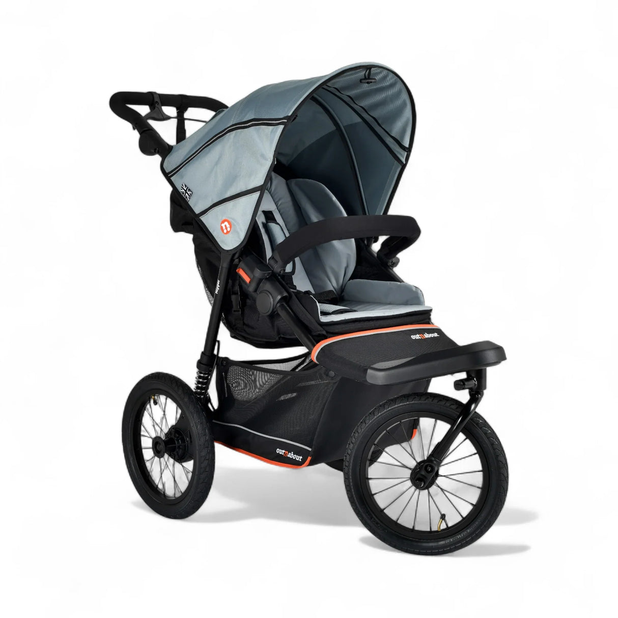 Out n About Nipper V6 Plus Single Pushchair - Rocksalt Grey 1