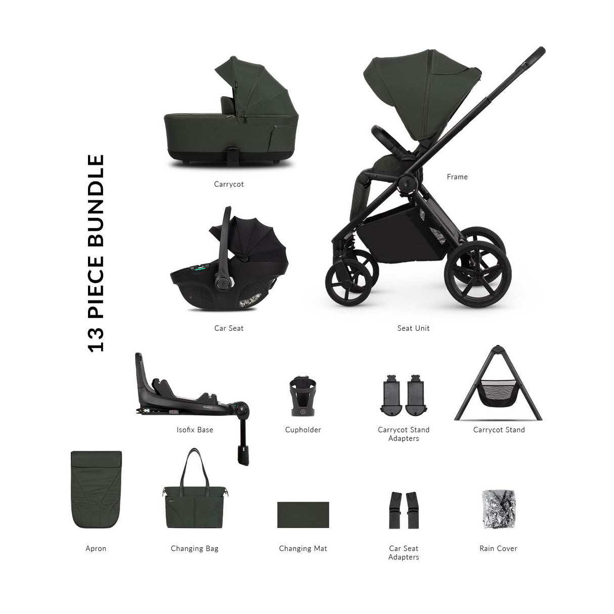 Venicci Claro 2 Ultimate 4in1 Tiago Plus Bundle - Forest