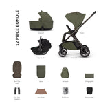 Venicci Tila 12 Piece Comfort 3in1 Tiago Bundle - Olive