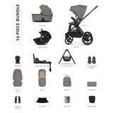 Venicci Upline 3 Ultimate 4in1 Plus Tiago Car Seat & 360 Base Bundle - Aloe
