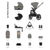 Venicci Upline 3 Ultimate 4in1 Plus Tiago Car Seat & 360 Base Bundle - Aloe