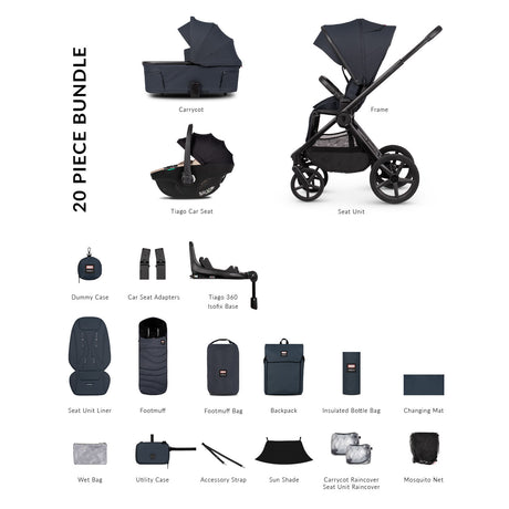 Venicci x Hunter Upline 3 Luxury 4in1 Tiago Car Seat & 360 Base Bundle - Navy