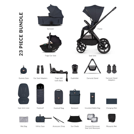 Venicci x Hunter Upline 3 Ultimate 4in1 Plus Tiago Car Seat & 360 Base Bundle - Navy