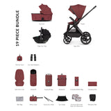Venicci x Hunter Upline 3 Comfort 3in1 Tiago 360 Car Seat Bundle - Red