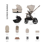 Venicci Upline 3 Comfort 3in1 Tiago 360 Car Seat Bundle - Pebble