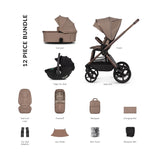 Venicci Upline 3 Comfort 3in1 Tiago 360 Car Seat Bundle - Sand