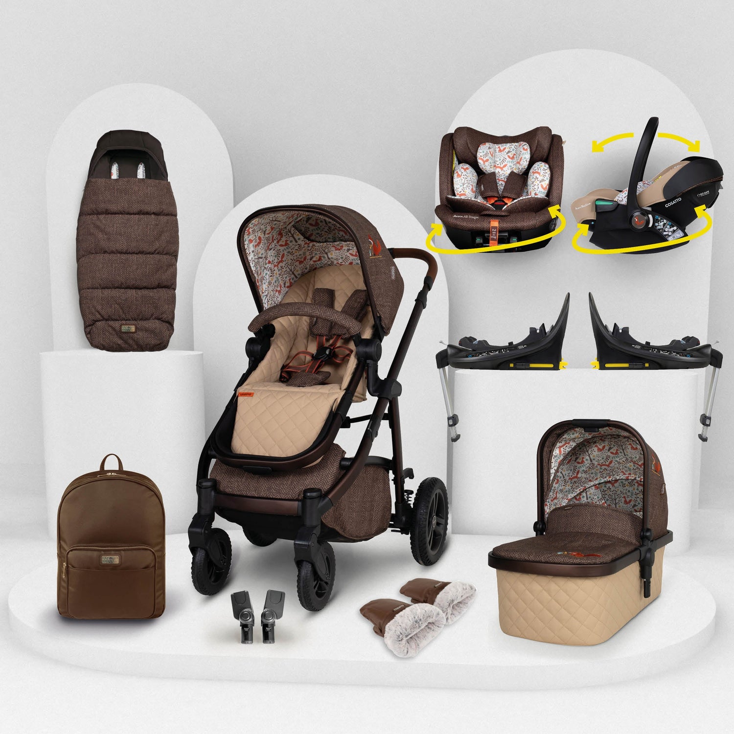 Cosatto Wow 3 All Stage Family Rotate & Recline 2 Base Bundle - Foxford Hall