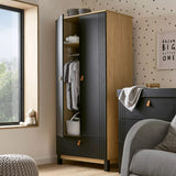 CuddleCo Rafi Nursery Wardrobe - Oak & Black