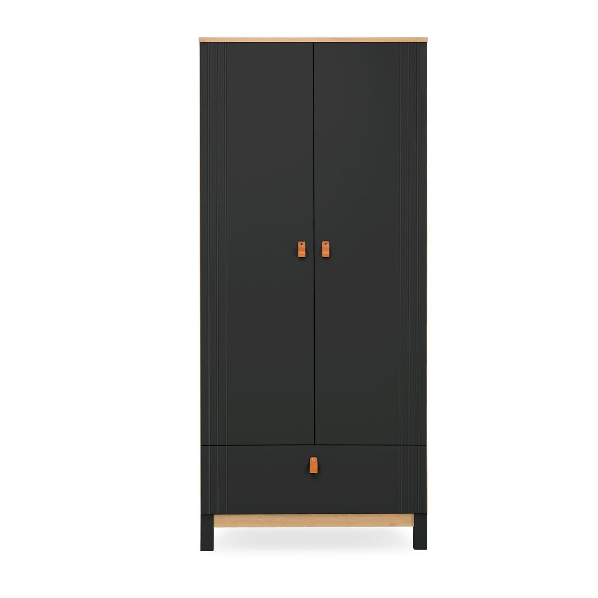 CuddleCo Rafi Nursery Wardrobe - Oak & Black