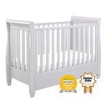Babymore Eva Sleigh Drop Side Cot Bed - Grey